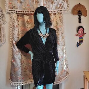 Misa Los Angeles Black Velvet Mini Dress